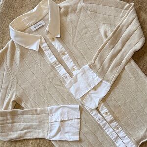 NAADAM Cream and White Button-Down Shirt
